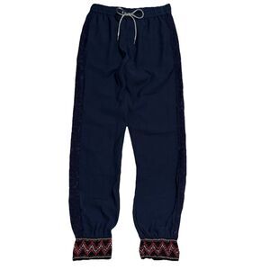 Desigual Small Joggers Isabella Pant Beaded Cuff Navy Blue Harem Genie NWT